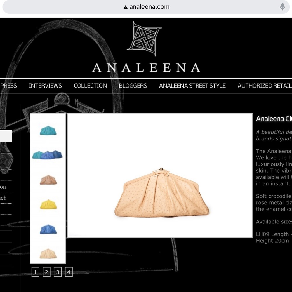 Rare! Authentic Analeena genuine Ostrich Clutch Made in Italy Rose Gold Like new - Picture 12 of 14